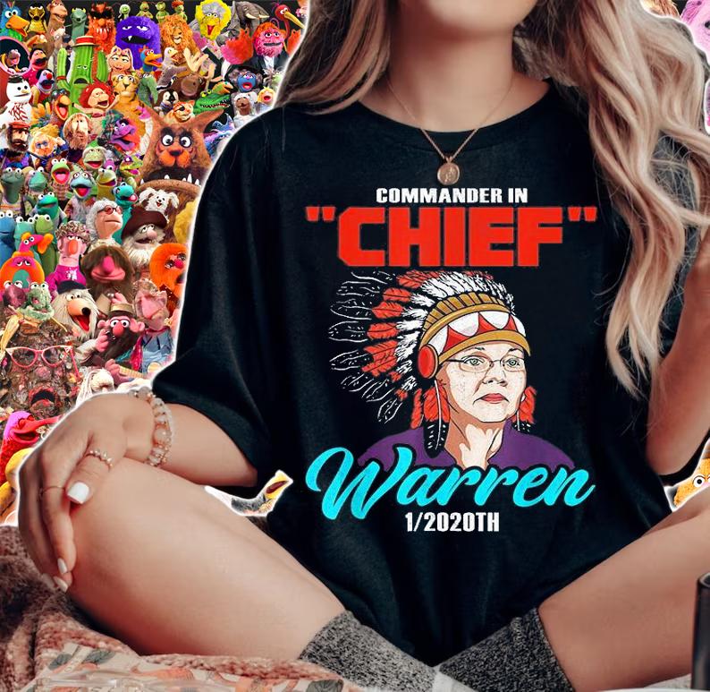 TRUMP Rally Gear Anti Elizabeth Warren Pocahontas Chief T-Shirt t-shirt