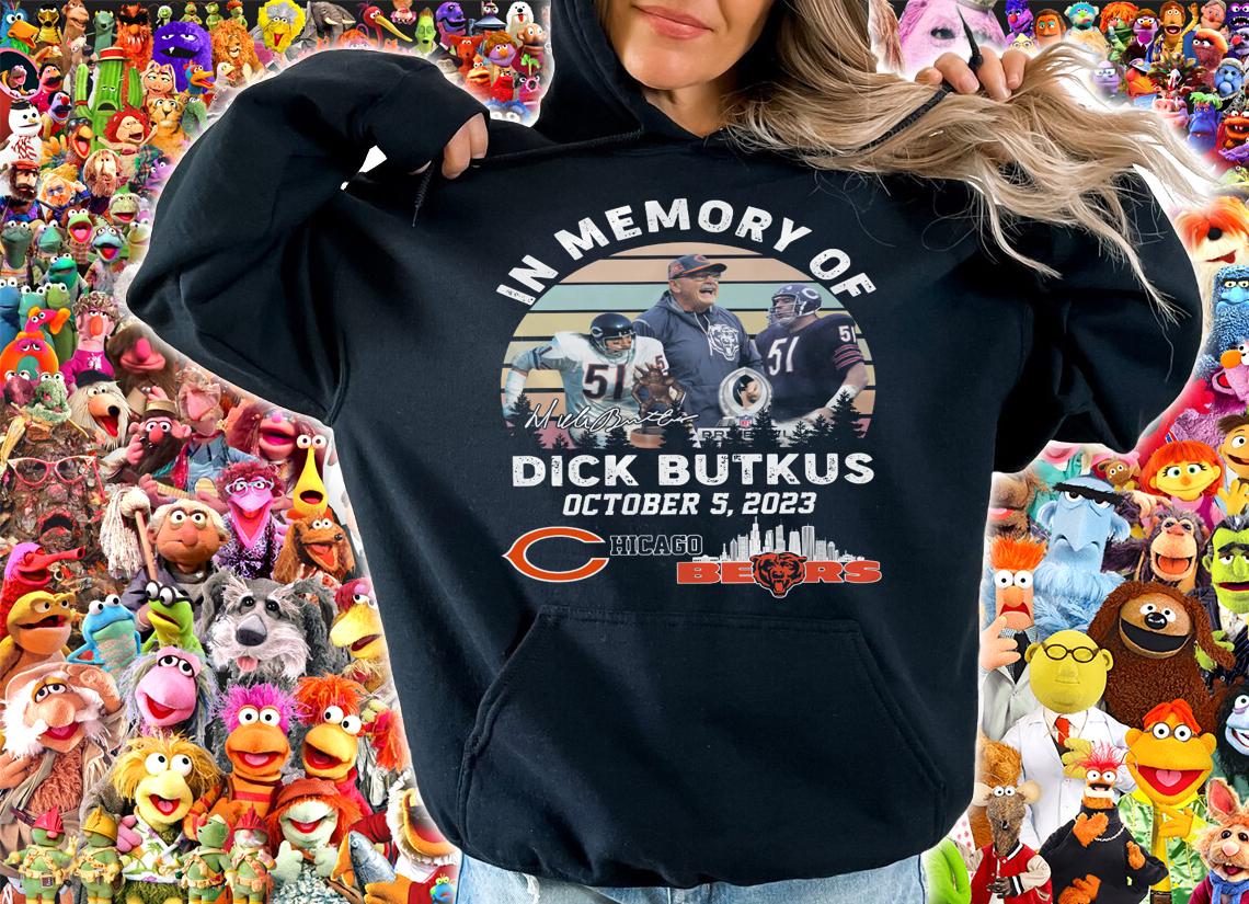 In Memory Of Dick Butkus October 5 2023 Chicago Bears Vintage Sunset t-shirt hoodie