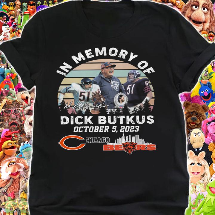 In Memory Of Dick Butkus October 5 2023 Chicago Bears Vintage Sunset t-shirt shirt