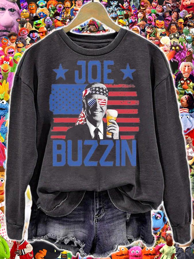 Joe Buzzin 4th Of July Funny Drinking Beer President Joe Biden T-Shirt t-shirt