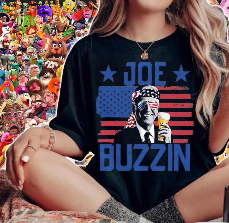 Joe Buzzin 4th Of July Funny Drinking Beer President Joe Biden T-Shirt t-shirt
