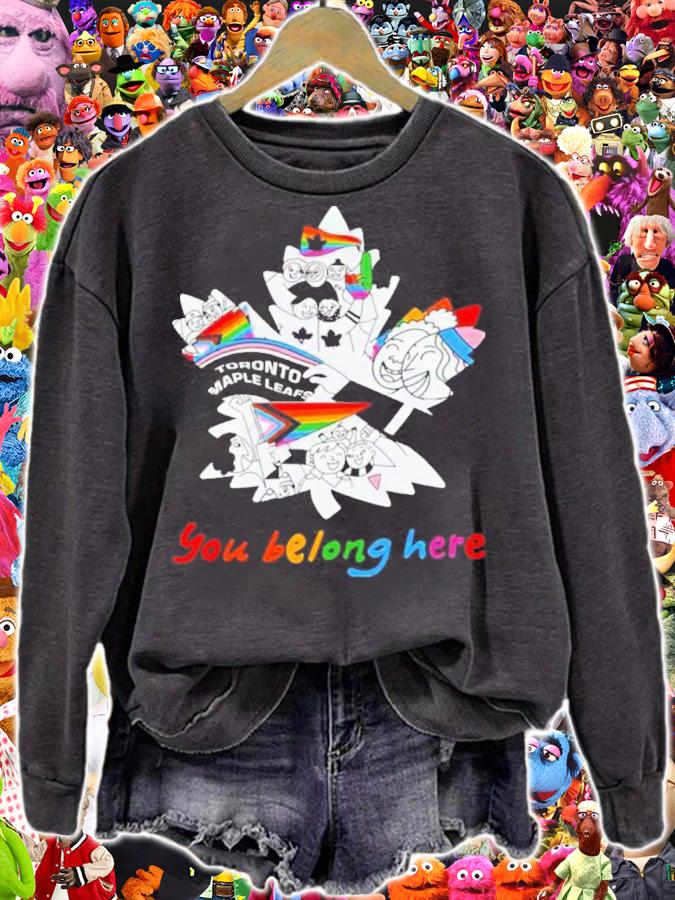 Toronto Maple Leafs You Belong Here Leafs Pride Night Shirt t-shirt sweatshirt