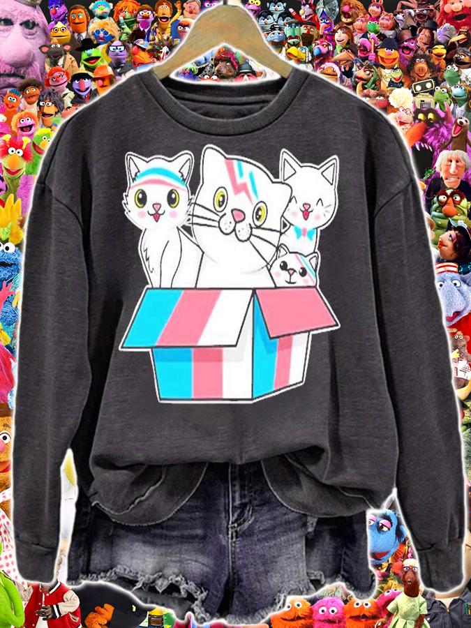 Transgender Cat Kitten Pet Lgbtq Transsexual Pride Kawaii T-Shirt t-shirt sweatshirt
