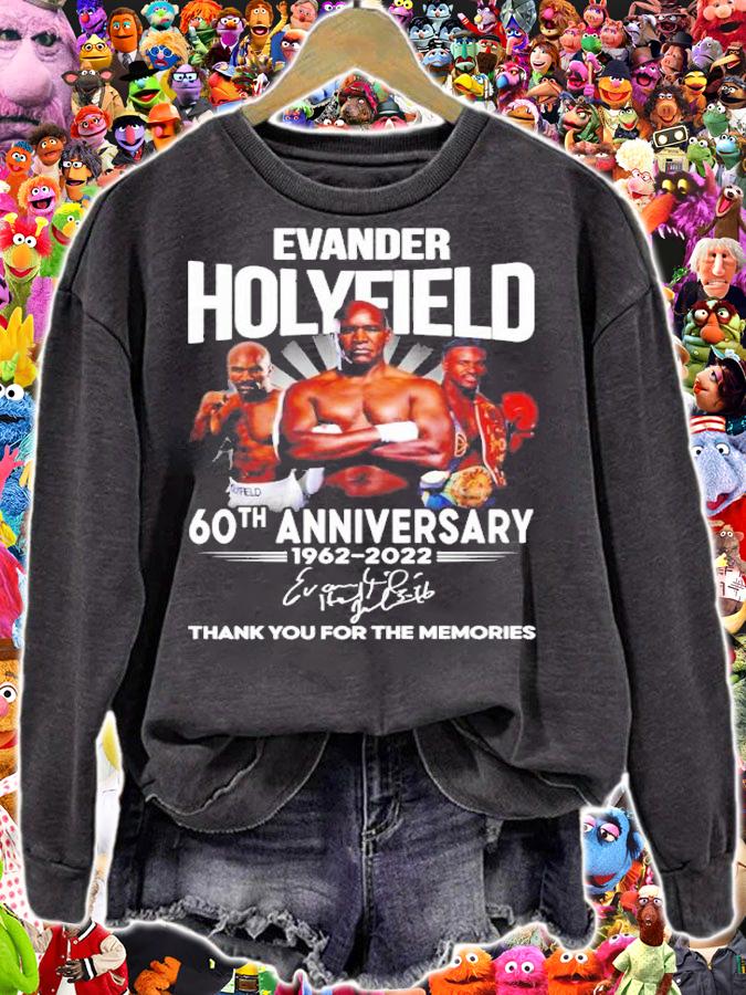 Evander Holyfield 60th Anniversary 1962-2022 Signatures Thank You For The Memories Shirt t-shirt