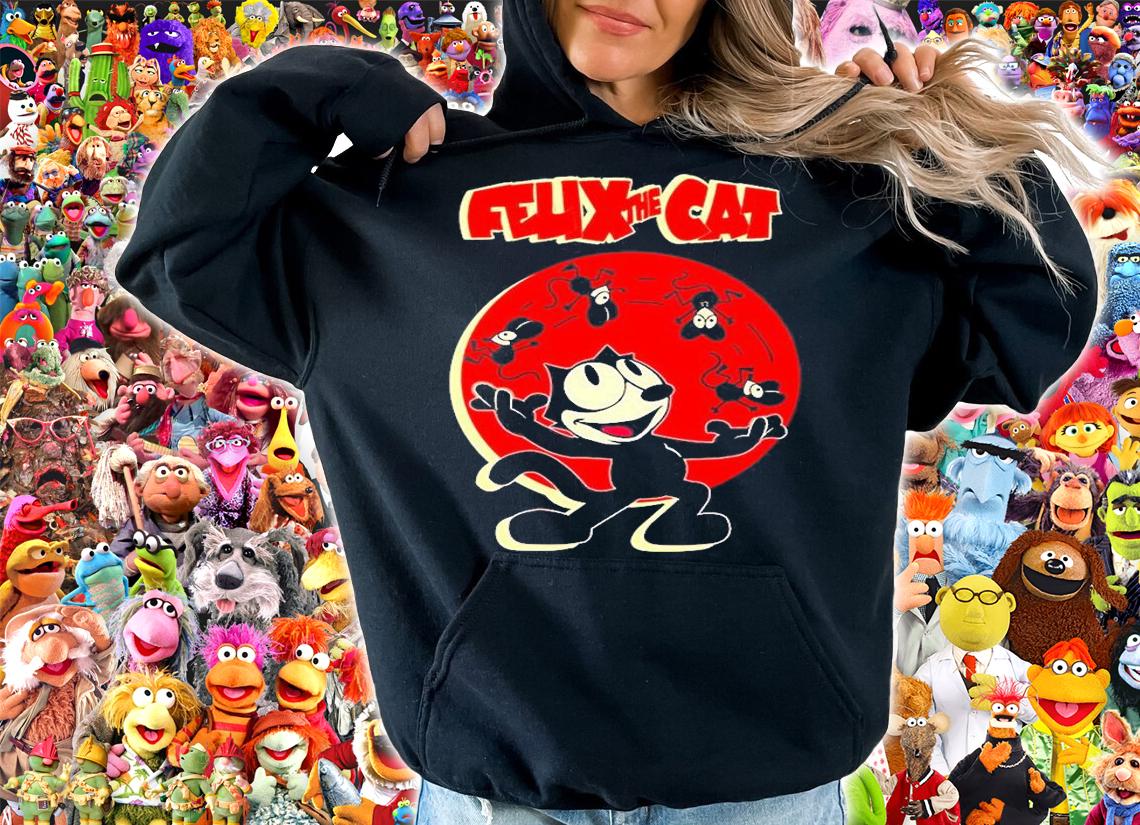 Juggling Mice Felix Cat Cartoon Red Old School Retro Style T-Shirt t-shirt hoodie