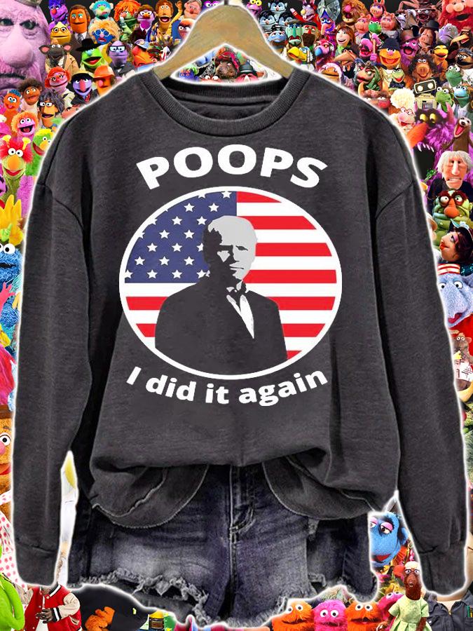 Poops I Did It Again Biden US Flag T-Shirt t-shirt