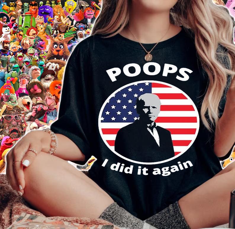Poops I Did It Again Biden US Flag T-Shirt t-shirt