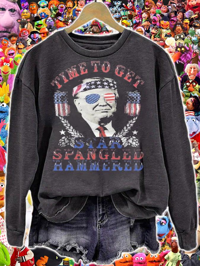Time To Get Star Spangled Hammered 4th July Trump T-Shirt t-shirt