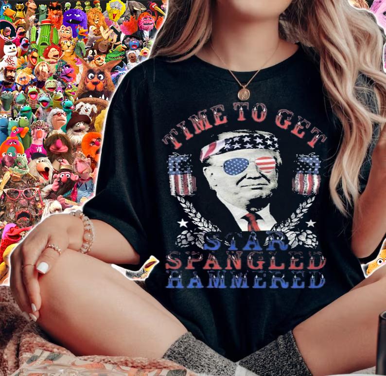 Time To Get Star Spangled Hammered 4th July Trump T-Shirt t-shirt
