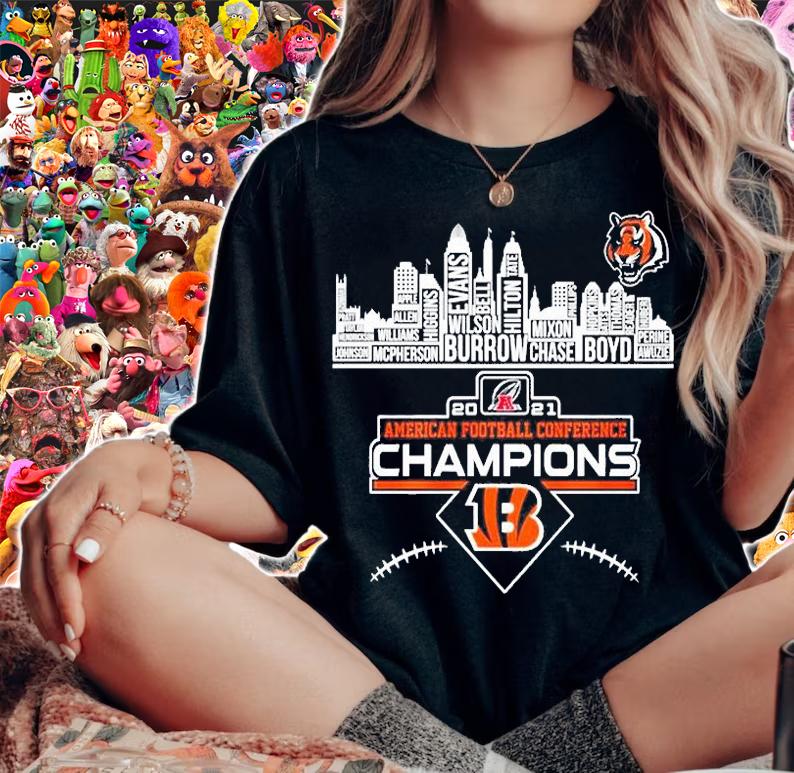 Cincinnati Bengals Wilson Burrow America Football Conference Champions 2022 T-Shirt t-shirt woman shirt