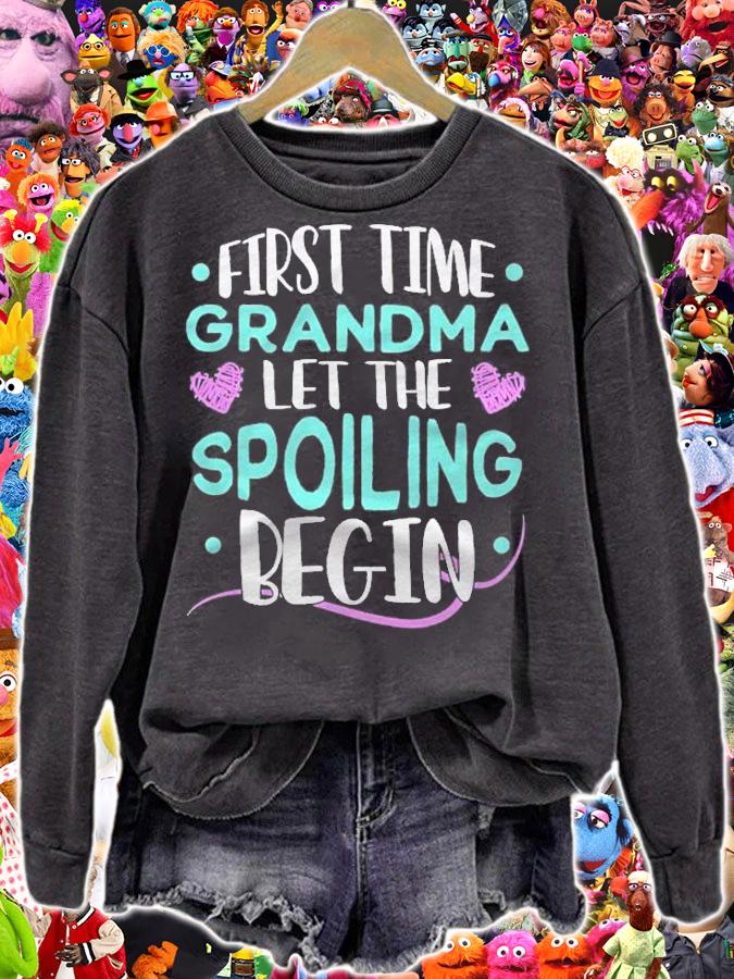 First Time Grandma Let The Spoiling Begin New Grandma Shirt t-shirt sweatshirt