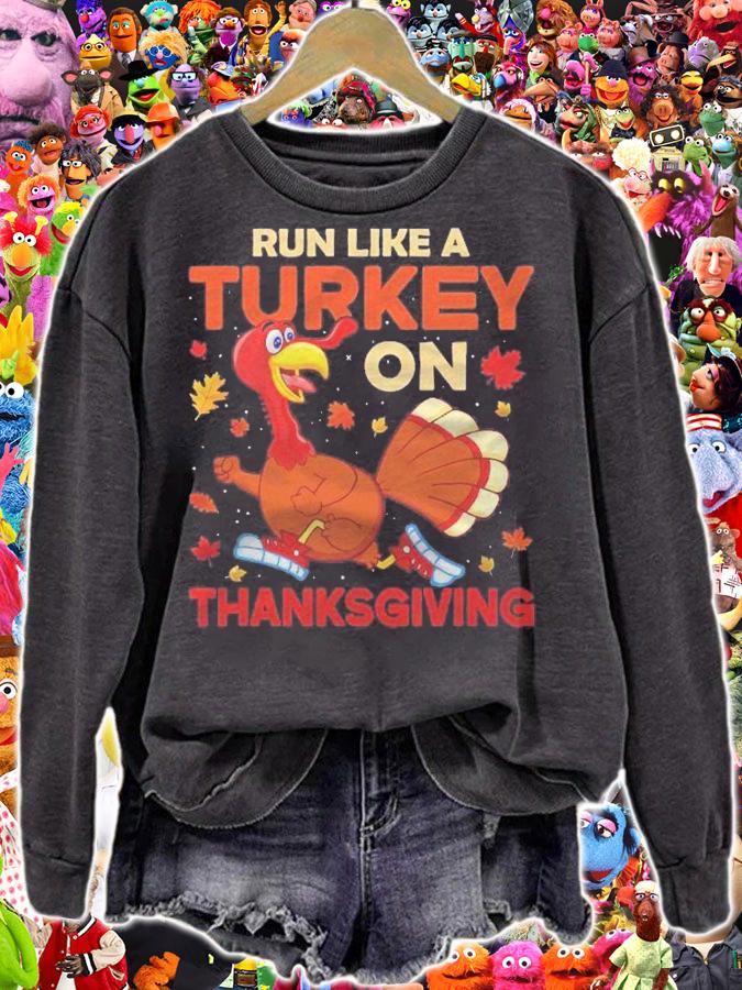 Funny Thanksgiving Run Like A Turkey Women Men Kids Teens Shirt t-shirt sweatshirt