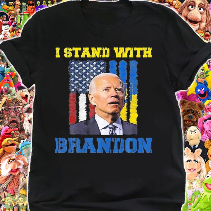 I Stand With Brandon Confused Biden I Stand With Ukraine USA Flag Vintage T-Shirt t-shirt shirt