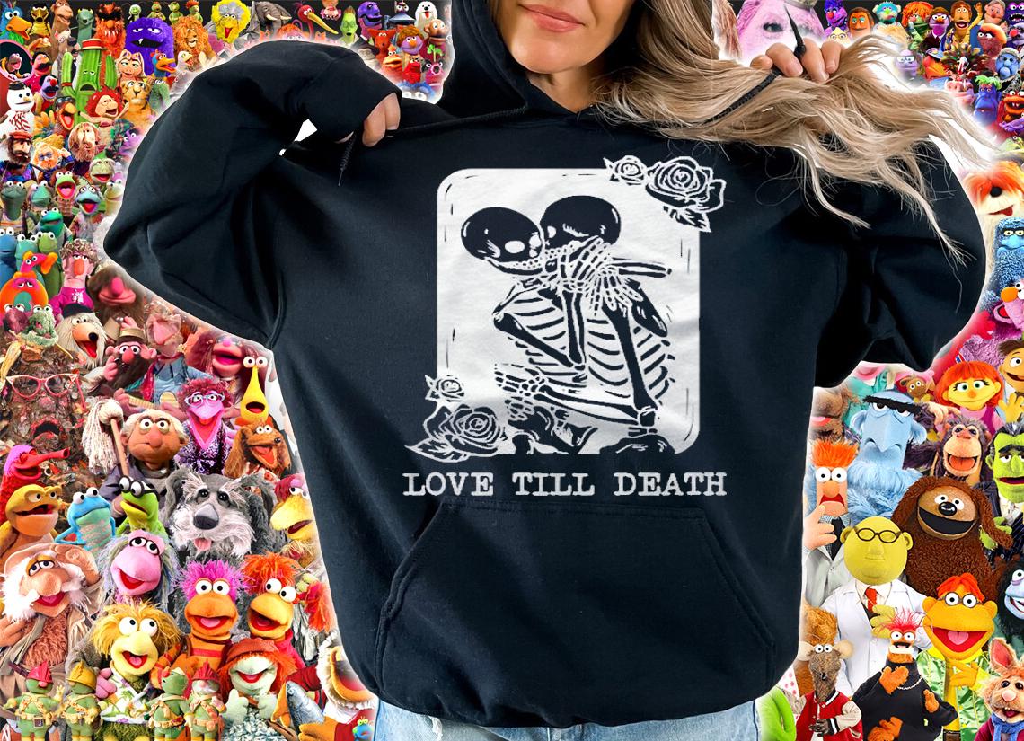 Love Till Death Kissing Skeleton Halloween Shirt t-shirt hoodie