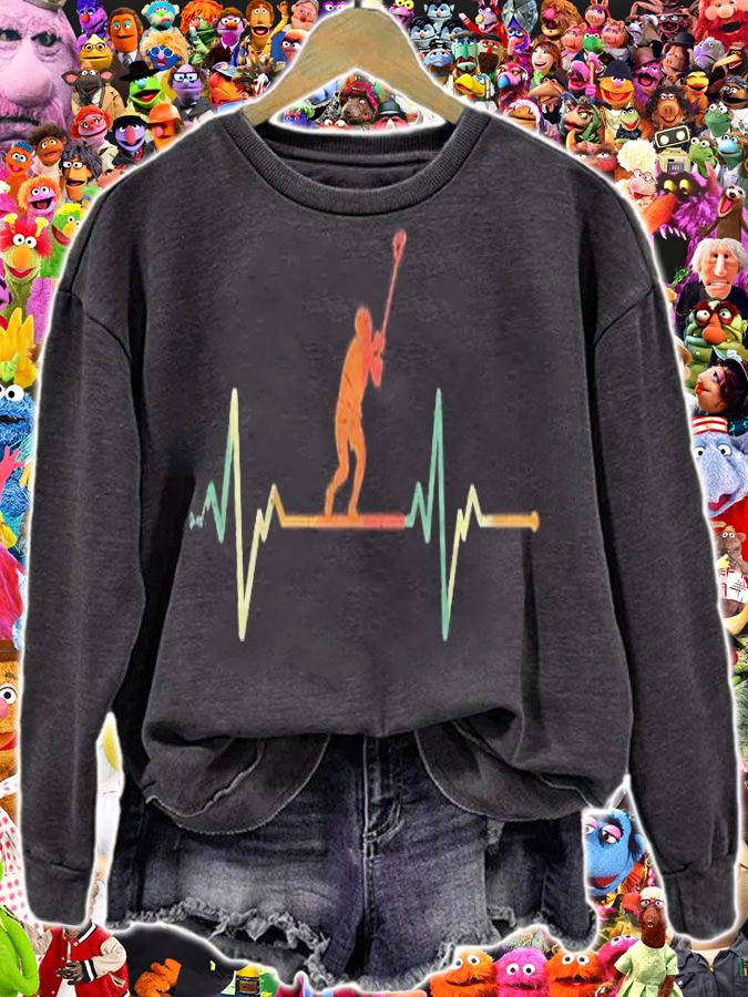 Vintage Lacrosse Player Gift Heartbeat Lacrosse Shirt t-shirt