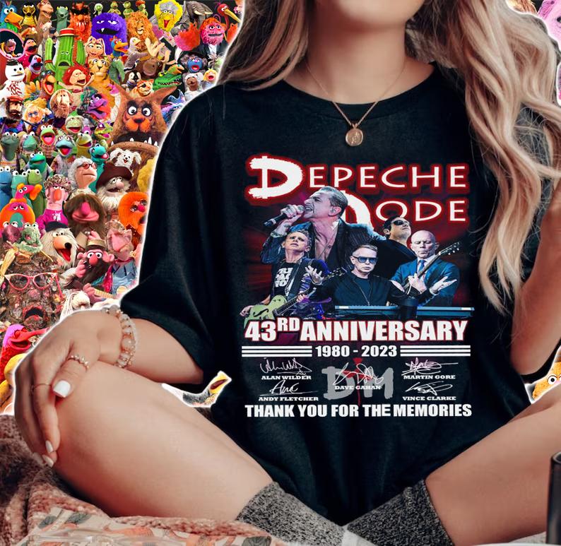 Depeche Mode Band Member 43rd Anniversary 1980-2023 Signatures t-shirt