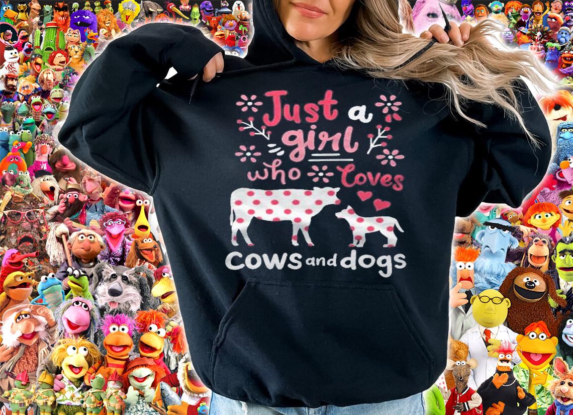 Kids Cow Dog Just A Girl Cows And Dogs Gift Shirt t-shirt
