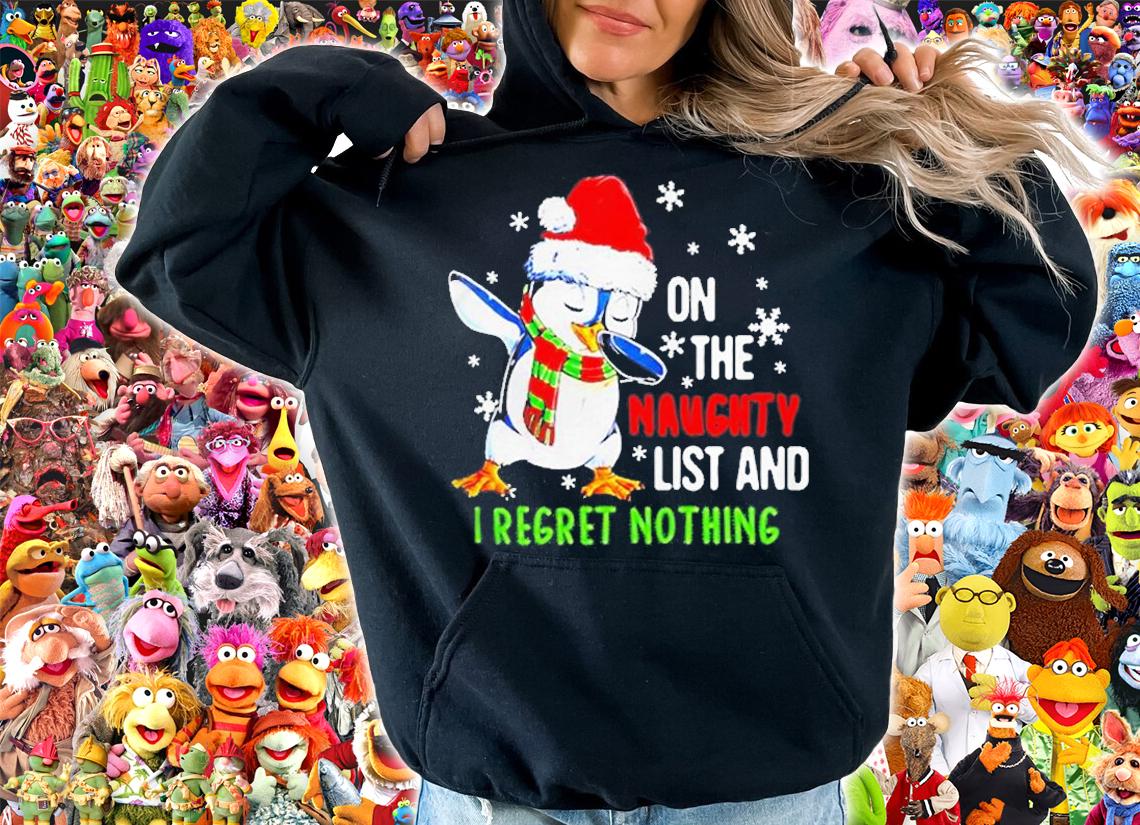 Penguin Dabbing On The Naughty List And I Regret Nothing Christmas T-Shirt t-shirt