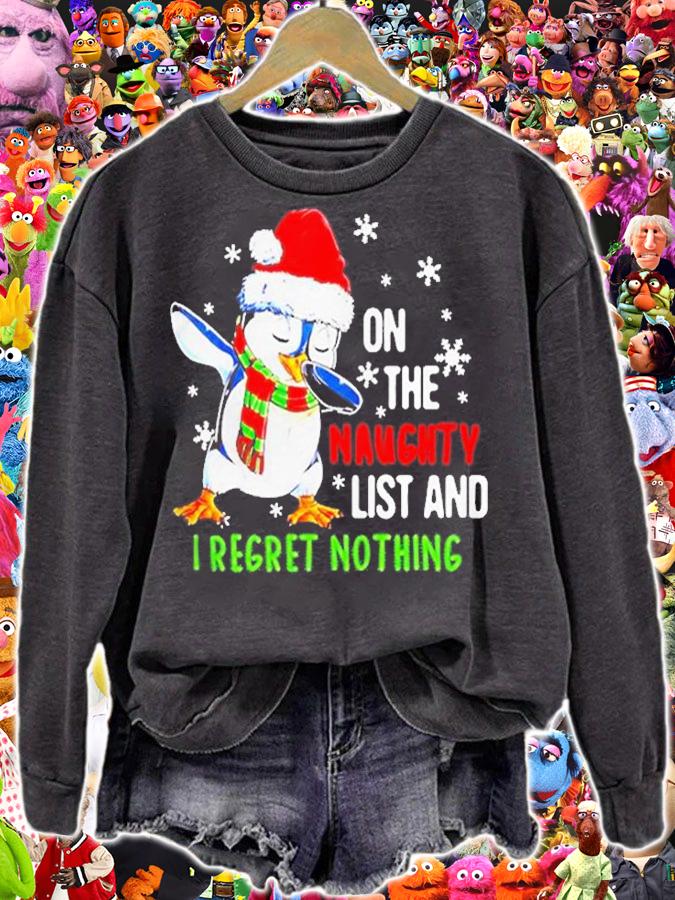 Penguin Dabbing On The Naughty List And I Regret Nothing Christmas T-Shirt t-shirt