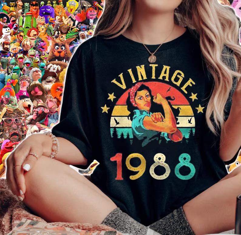 Retro Vintage 1988 Made In 1988 33 Years Old 33Rd Birthday shirt t-shirt woman shirt