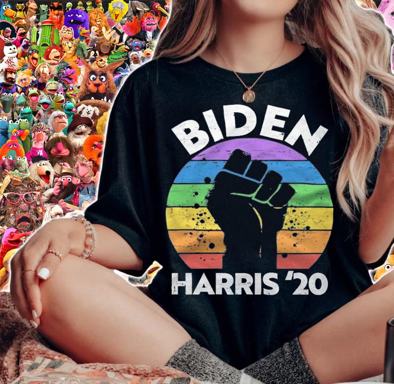 Trending biden Harris 2020 BLM LGBT Rainbow T-Shirt t-shirt woman shirt