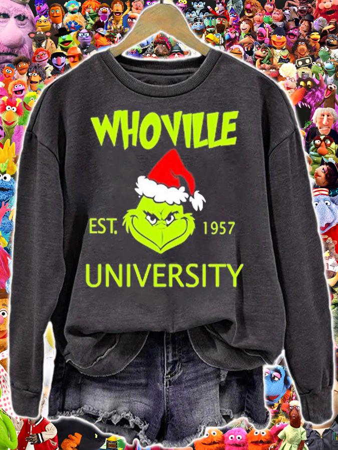 Grinch Whoville University Christmas Shirt t-shirt