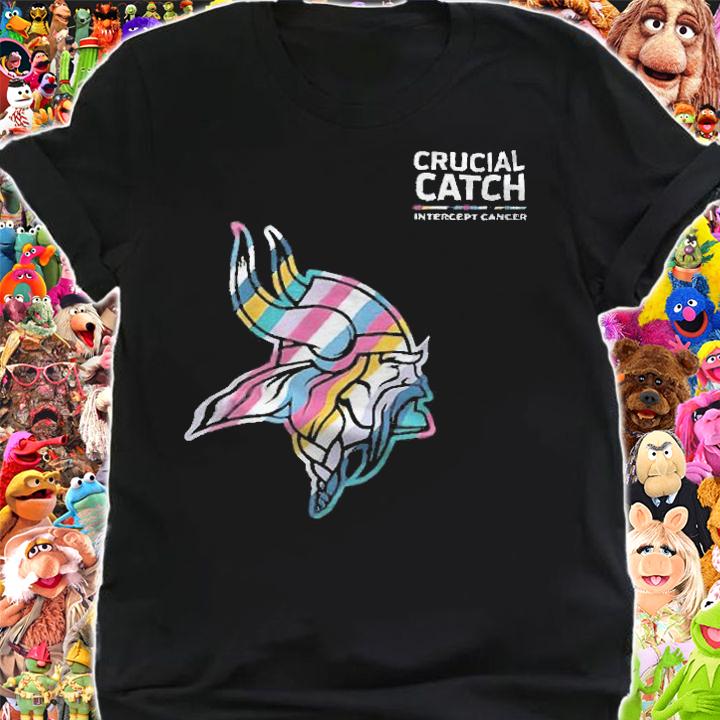 Minnesota Vikings football team crucial catch intercept cancer T-shirt t-shirt
