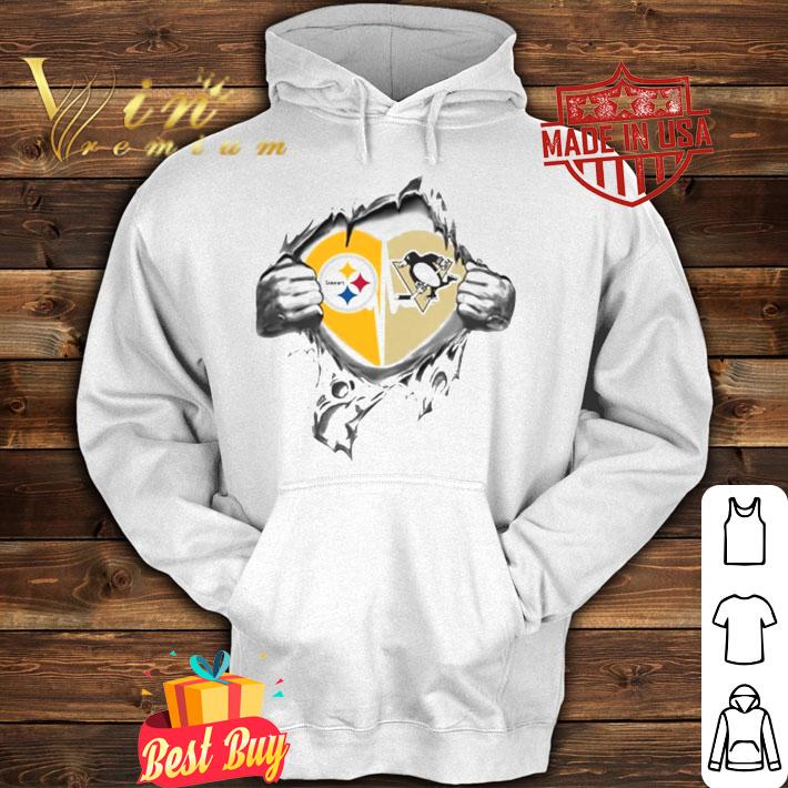 Blood Inside Me Pittsburgh Steelers And Pittsburgh Penguins t-shirt hoodie