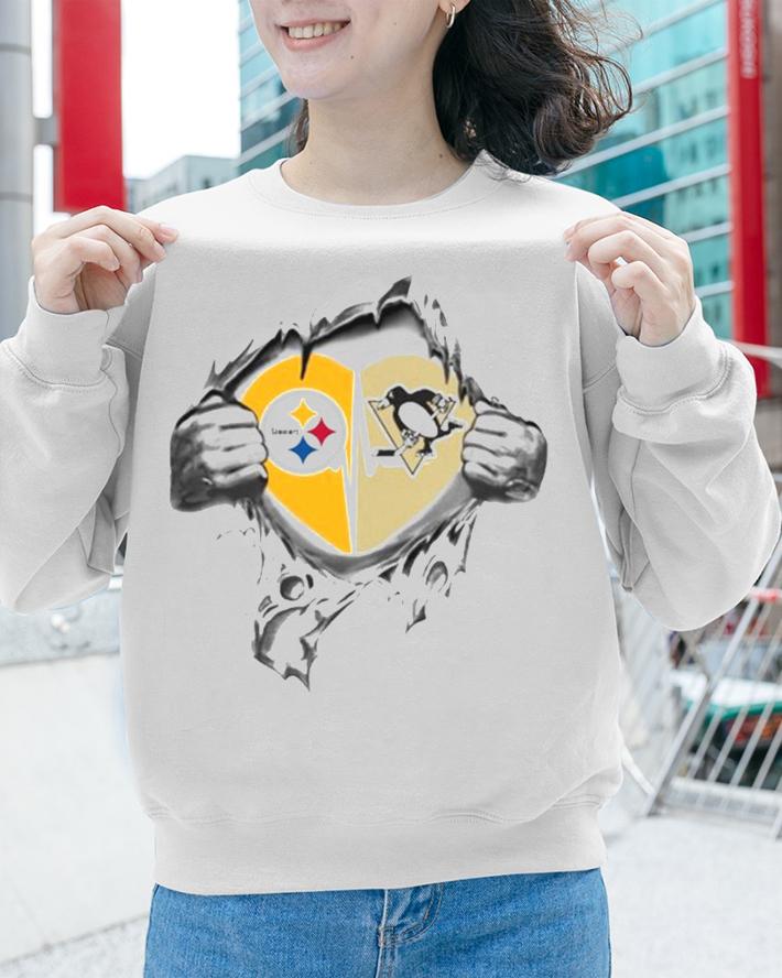 Blood Inside Me Pittsburgh Steelers And Pittsburgh Penguins t-shirt sweatshirt