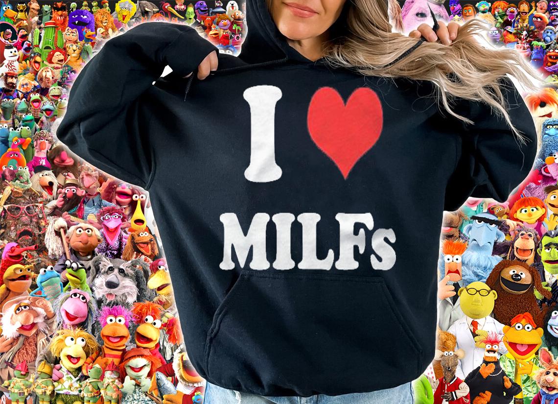 I Love Milfs Funny I Heart Milfs Joke Pullover T-shirt hoodie