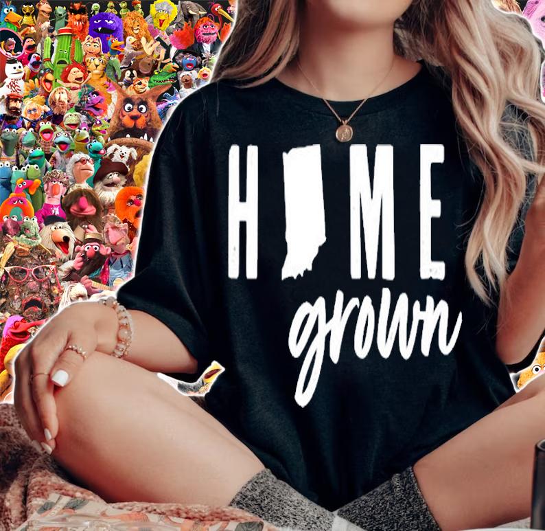 Indiana Home Grown State Map T-Shirt woman shirt