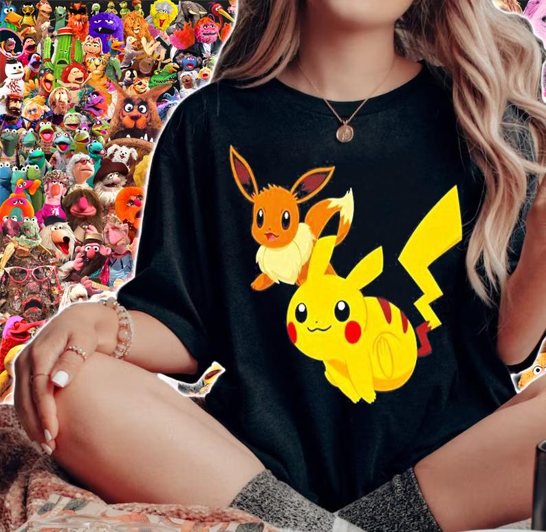Pikachu And Flareon Pokemon T-Shirt woman shirt