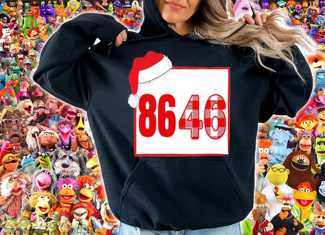 Christmas Santa Hat 86 46 Anti Biden, Impeach 46 T-Shirt hoodie