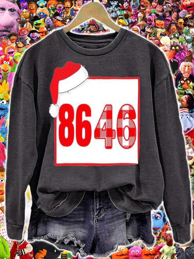 Christmas Santa Hat 86 46 Anti Biden, Impeach 46 T-Shirt sweatshirt