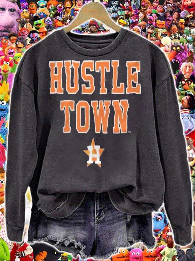 Hustle town Houston Astros team logo T-shirt