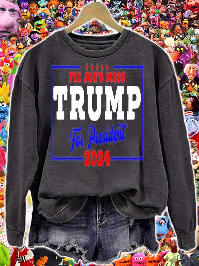 Trump 2024 Fix Joes Mess USA President T-Shirt sweatshirt