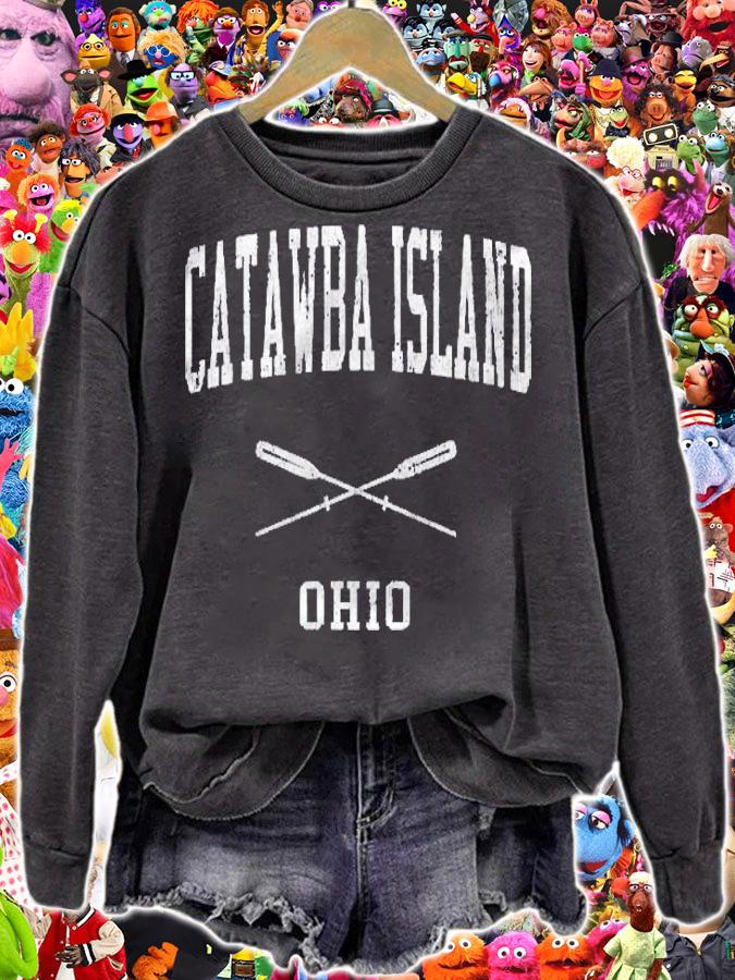 Catawba Island Ohio Oh Vintage Nautical Design Shirt