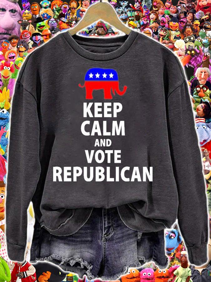 Funny Republican Shirt Keep Calm And Vote Republican Trump Pro T-Shirt sweatshirt