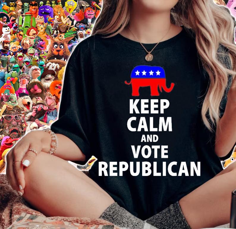 Funny Republican Shirt Keep Calm And Vote Republican Trump Pro T-Shirt woman shirt