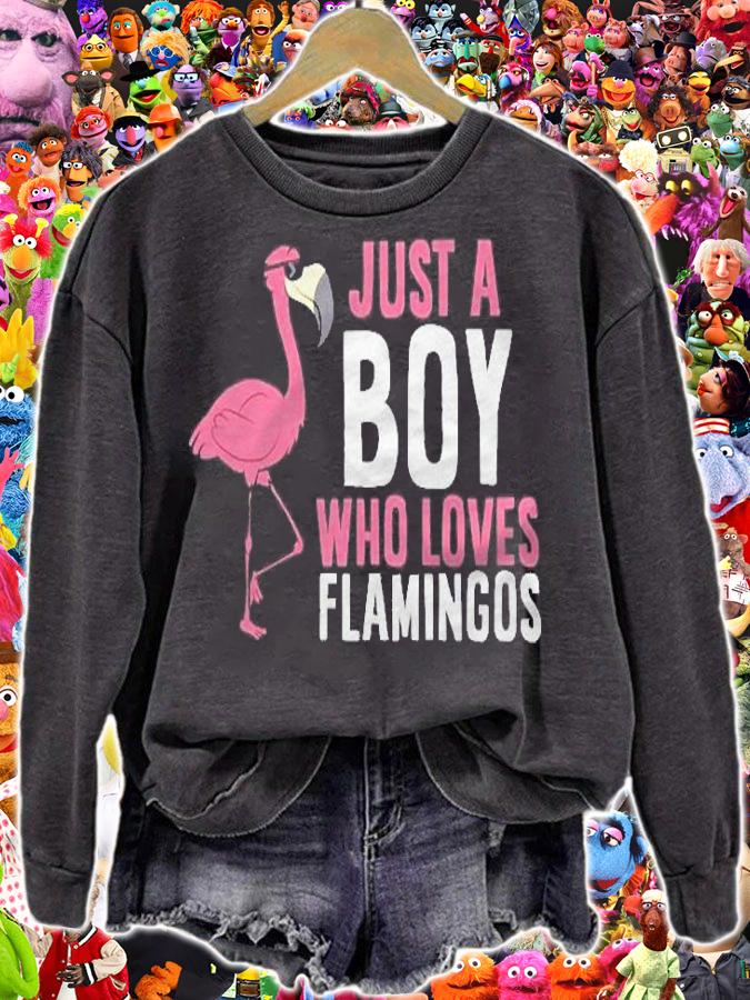 Just A Boy Who Loves Flamingos Pullover Shirt sweatshirt