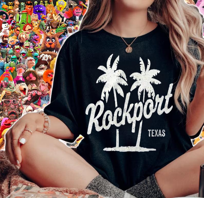 Rockport Texas Vintage 70S Palm Trees Graphic Shirt woman shirt