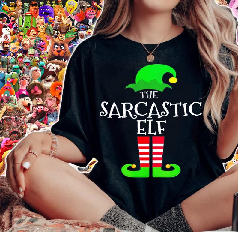 The Sarcastic Elf Matching Family Group Christmas Party Pajama Shirt