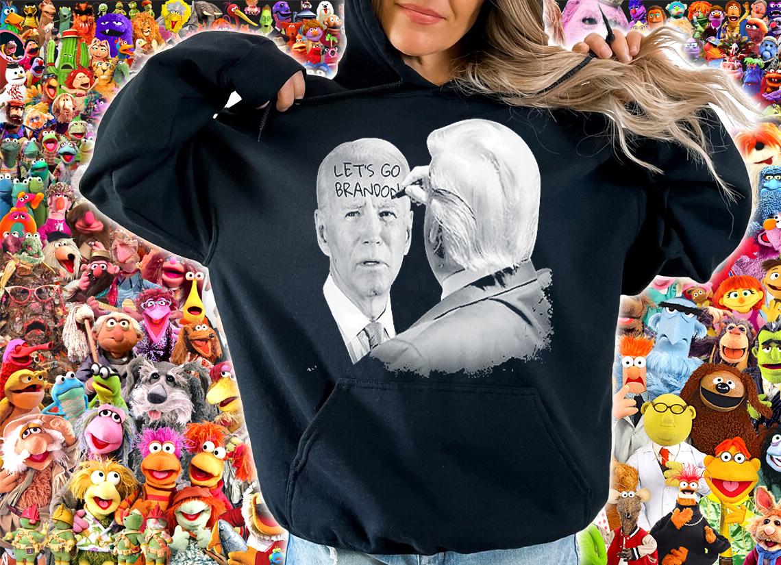 Let's Go Brandon Trump Writes On Biden's Forehead T-Shirt hoodie