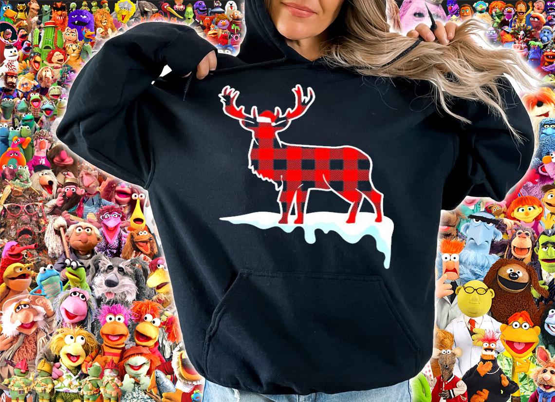 Red Plaid Deer Christmas Pajamas Xmas Decorations Gift Women T-Shirt hoodie