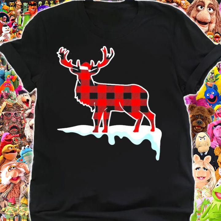 Red Plaid Deer Christmas Pajamas Xmas Decorations Gift Women T-Shirt shirt
