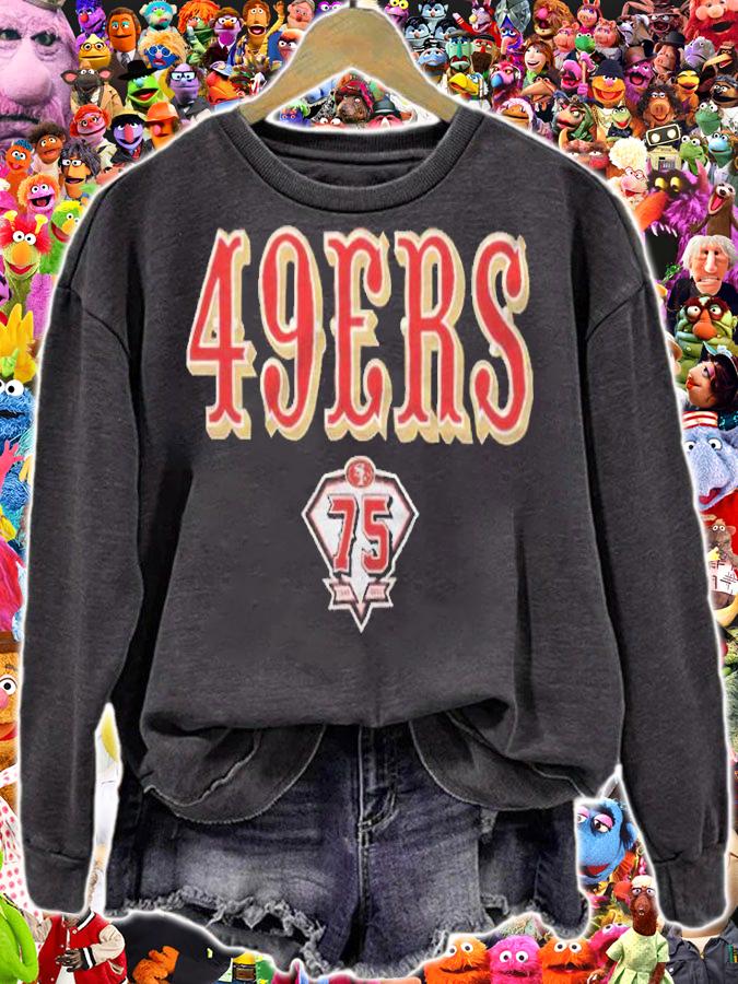 San Francisco 49ers 75th anniversary logo T-shirt sweatshirt