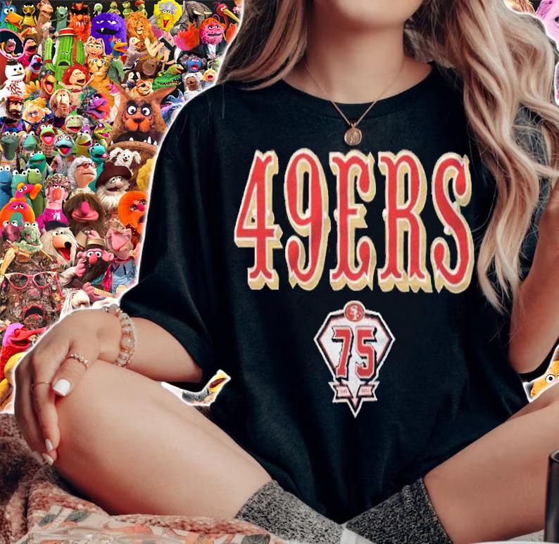 San Francisco 49ers 75th anniversary logo T-shirt woman shirt