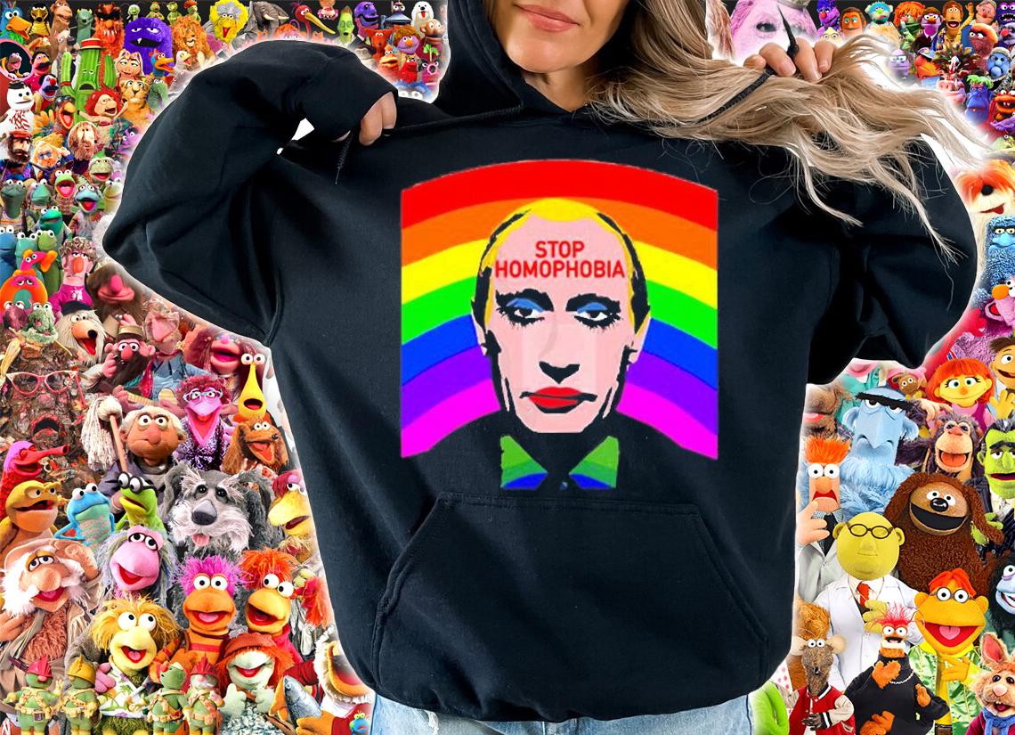 Stop Homophobia Putin Protest Graphic Gay Pride T-Shirt