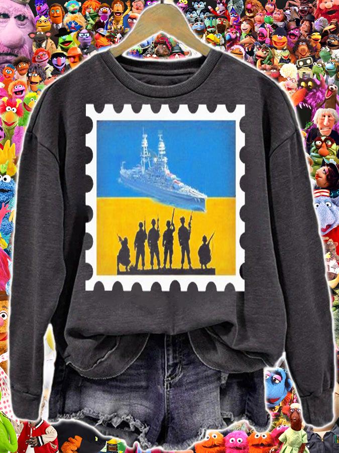Vintage Ukraine Postage Stamp Flag Pride T-Shirt sweatshirt