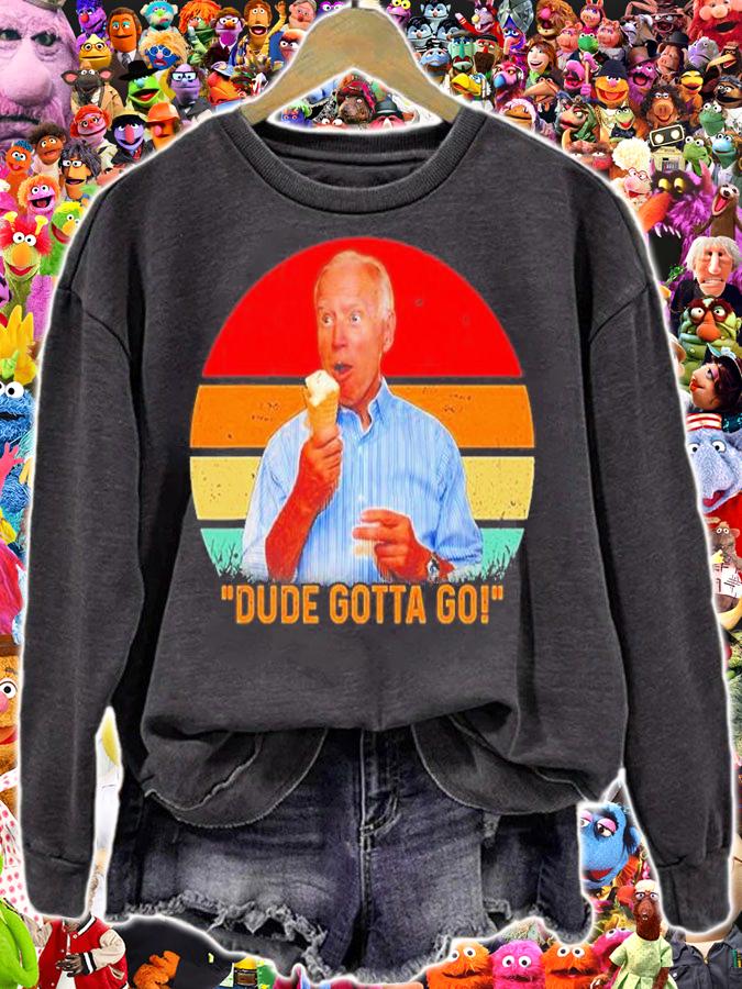 Dude Gotta Go Biden Gotta Go Anti Biden Vintage T-Shirt